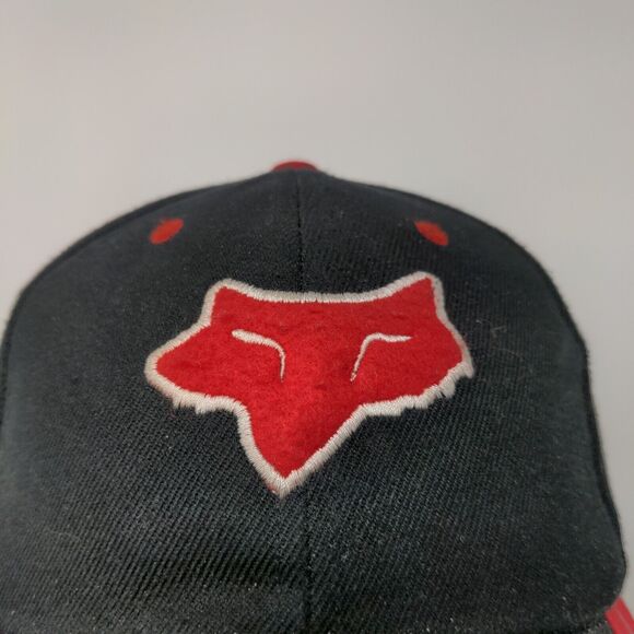 Fox Racing Strapback Hat Black Red One Size Big Embroidered Logo - Picture 4 of 11
